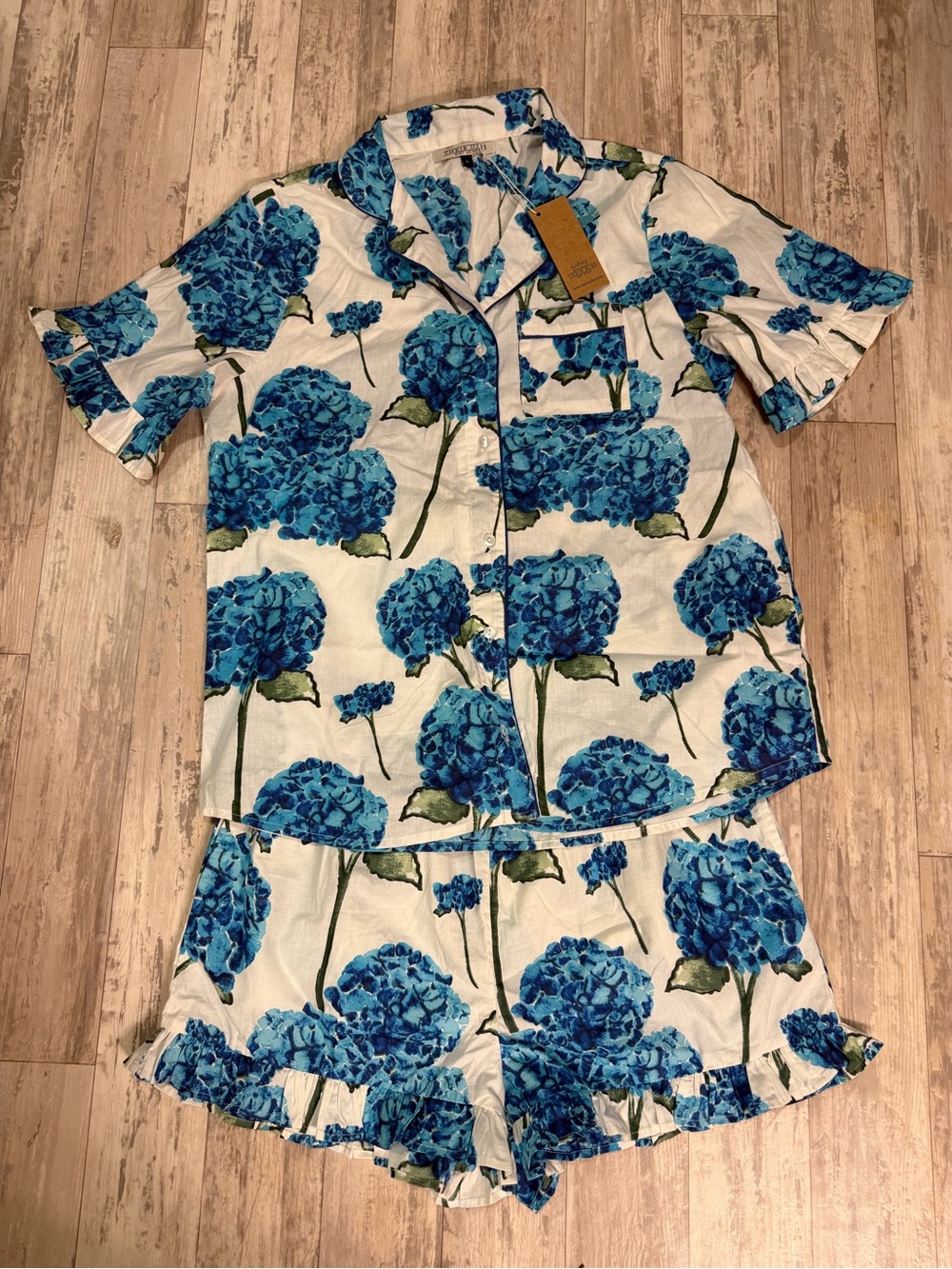 Their Nibs Cotton Hydrangea Pajama Set Size Large